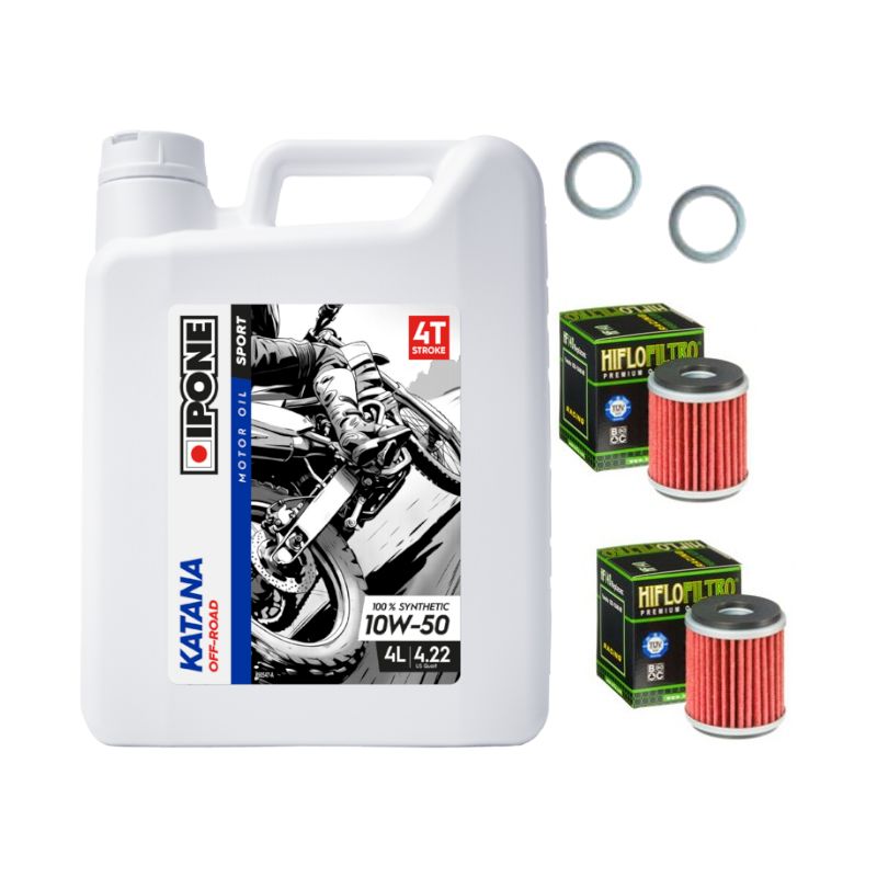 Pack Vidange TM Racing EN 144 FI (2024) - Ipone Katana Off-Road 10W50 + 2xHF141 + 2xJoint 12mm Pack Vidange TM Racing EN 144 FI (2024) - Ipone Katana Off-Road 10W50 + 2xHF141 + 2xJoint 12mm