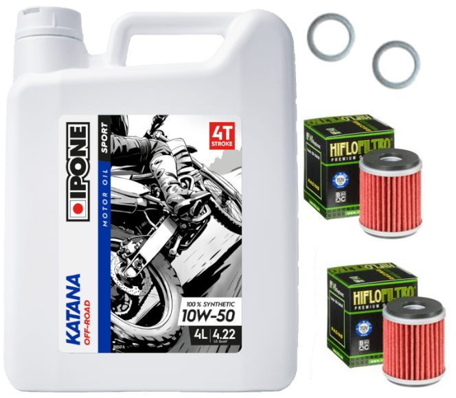 Pack Vidange TM Racing EN 250 4T FI ES (2020) - Ipone Katana Off-Road 10W50 + 2xHF141 + 2xJoint 12mm