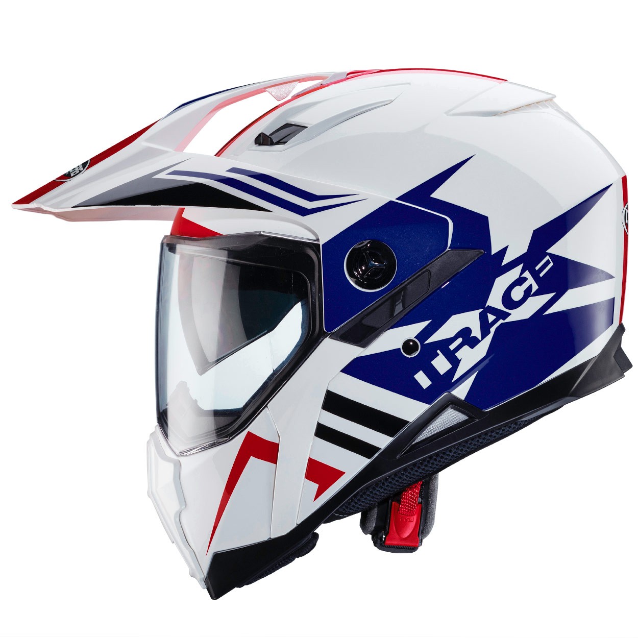 Casque Moto CABERG XTRACE Bleu - Blanc - Rouge