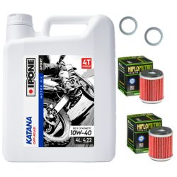 Pack Vidange Honda CRF 450 RX Enduro (17-26) - Ipone Katana Off-Road 10W40 + 2xHF116 + 2xJoint 10mm