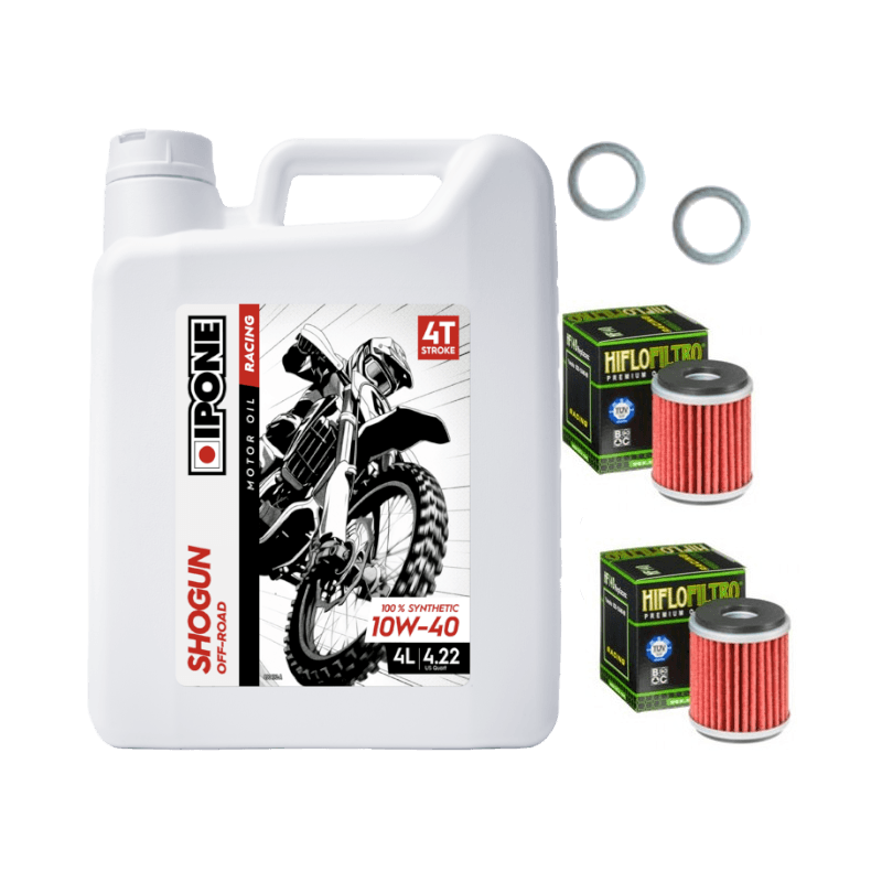 Pack Vidange Yamaha YZ 450 F (09-26) - Ipone Shogun Off-Road 10W40 + 2xHF140 + 2xJoint 12mm Pack Vidange Yamaha YZ 450 F (09-26) - Ipone Shogun Off-Road 10W40 + 2xHF140 + 2xJoint 12mm