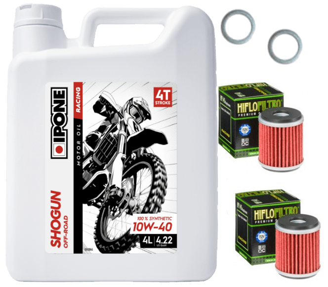 Pack Vidange Yamaha YZ 450 F (09-26) - Ipone Shogun Off-Road 10W40 + 2xHF140 + 2xJoint 12mm