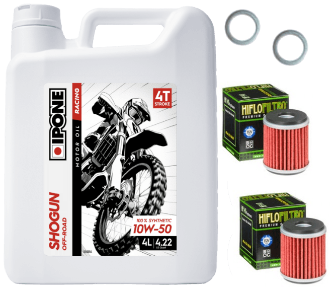 Pack Vidange TM Racing EN 144 FI (2024) - Ipone Shogun Off-Road 10W50 + 2xHF141 + 2xJoint 12mm