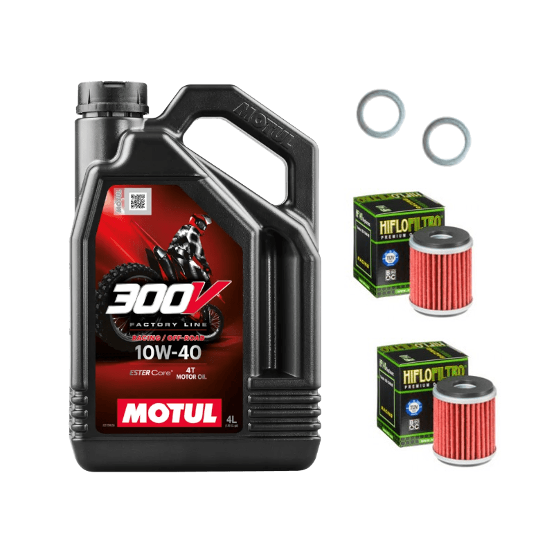 Pack Vidange Honda CRF 250 RX Enduro (19-26) - Motul 300V Off-Road 10W40 + 2xHF116 + 2xJoint 10mm Pack Vidange Honda CRF 250 RX Enduro (19-26) - Motul 300V Off-Road 10W40 + 2xHF116 + 2xJoint 10mm