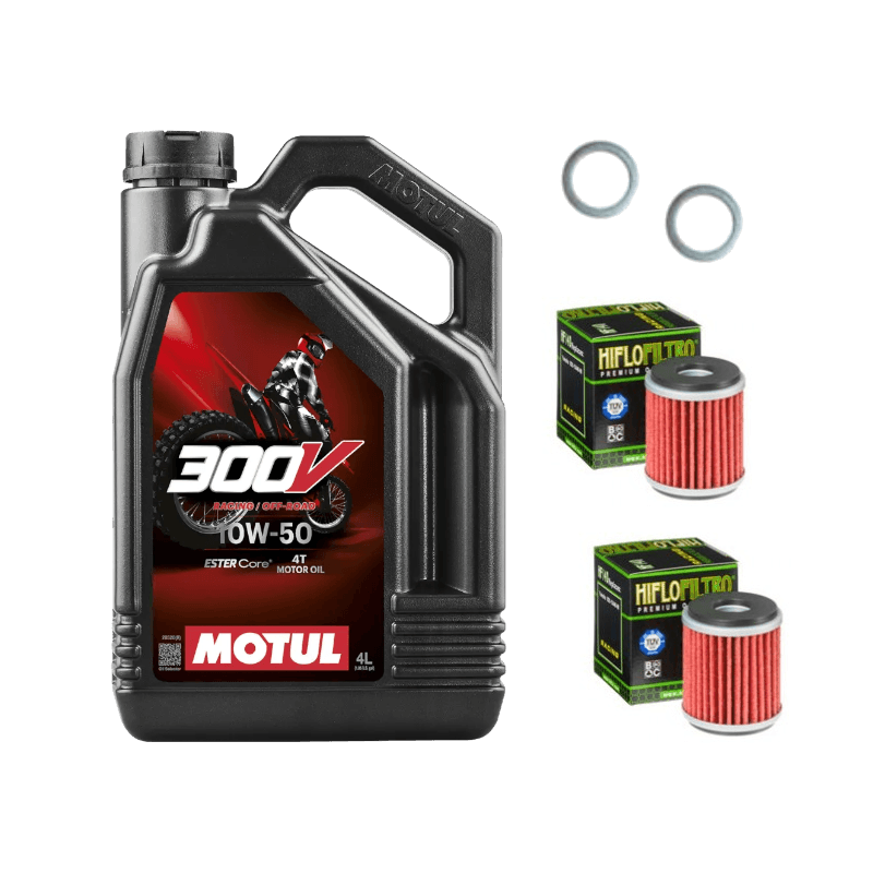 Pack Vidange KTM 620 EGS (94-97) - Motul 300V Off-Road 10W50 + 2xHF156 + 2xJoint 12mm Pack Vidange KTM 620 EGS (94-97) - Motul 300V Off-Road 10W50 + 2xHF156 + 2xJoint 12mm