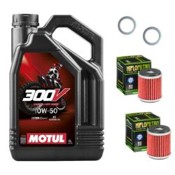 Pack Vidange Husqvarna FC 250 (14-25) - Motul 300V Off-Road 10W50 + 2xHF652 + 2xJoint 12mm