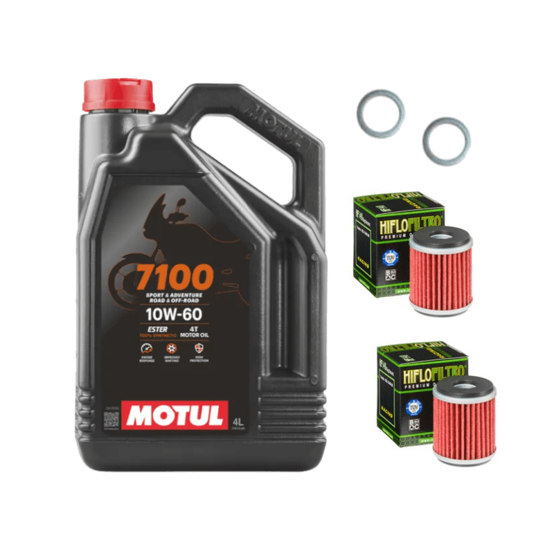 Pack Vidange Aprilia MXV 450 (08-15) - Motul 7100 10W60 + 2xHF575 + 2xJoint 12mm Pack Vidange Aprilia MXV 450 (08-15) - Motul 7100 10W60 + 2xHF575 + 2xJoint 12mm