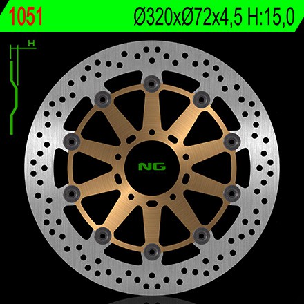 Disque de Frein Avant NG Brake pour Ducati 999 (03-06) 1051