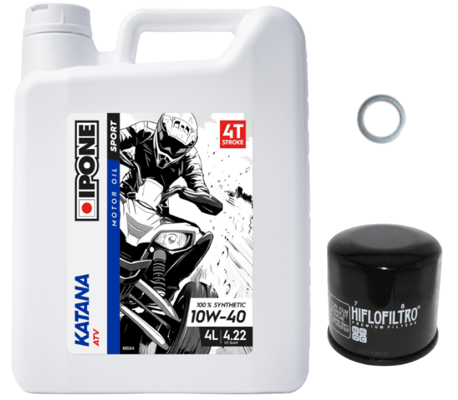 Pack Vidange Yamaha YFM 350 Raptor (04-13) - Ipone Katana ATV 10W40 + HF142 + Joint 14mm