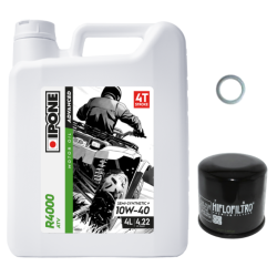 Pack Vidange Gilera 250 Oregon QUAD (07-11) - Ipone R4000 ATV 10W40 + HF183 + Joint 12mm