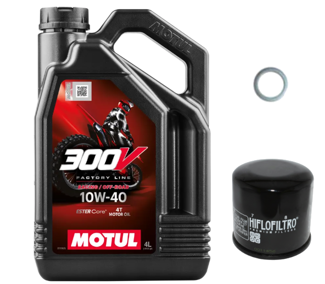 Pack Vidange Honda TRX 450 Sportrax (04-14) - Motul 300V Off-Road 10W40 + HF116 + Joint 12mm