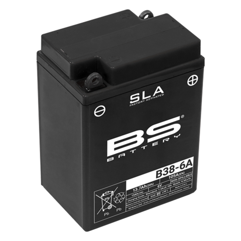 Batterie Moto BS Battery SLA pour Ducati Desmo 350 (74-75) - B38-6A Batterie Moto BS Battery SLA pour Ducati Desmo 350 (74-75) - B38-6A