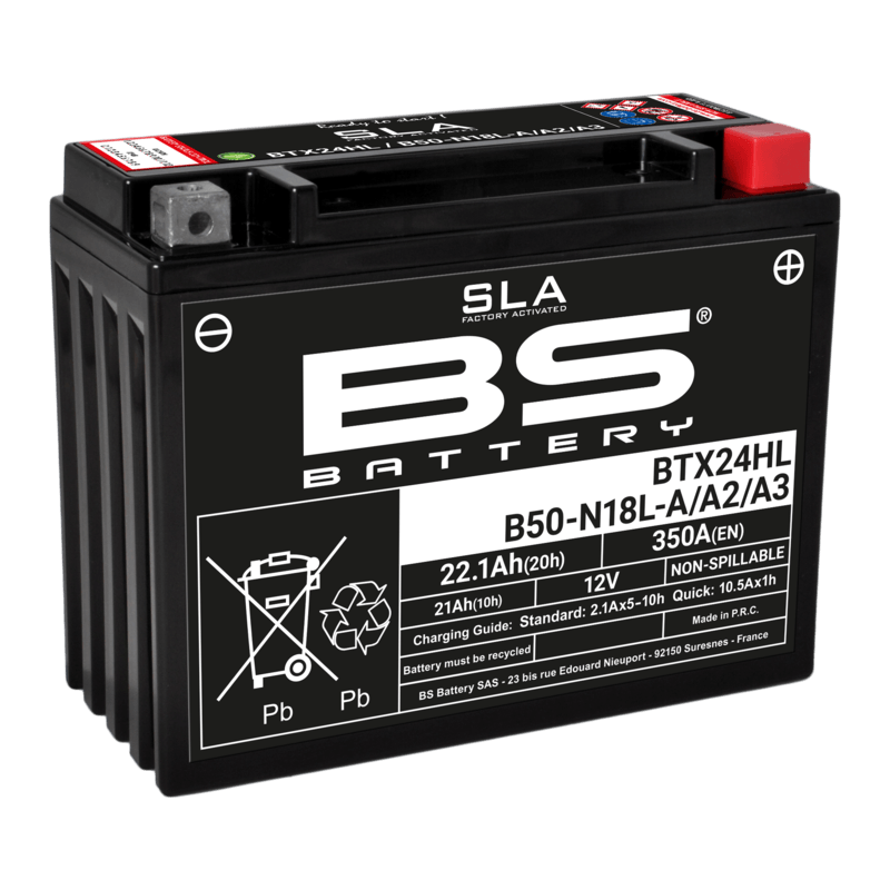 Batterie Moto BS Battery SLA pour Yamaha XV 1100 Virago (86-99) - BTX24HL/B50-N18L-A/A2/A3