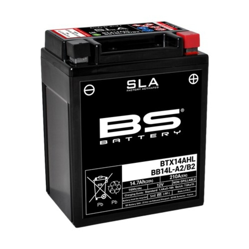 Batterie Moto BS Battery SLA pour Kawasaki GPZ 500 S (87-03) - BTX14AHL / BB14L-A2/B2 Batterie Moto BS Battery SLA pour Kawasaki GPZ 500 S (87-03) - BTX14AHL / BB14L-A2/B2