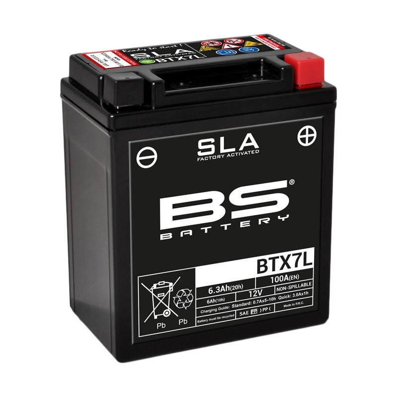 Batterie Moto BS Battery SLA pour Derbi Mulhacen 125 (07-13) - BTX7L