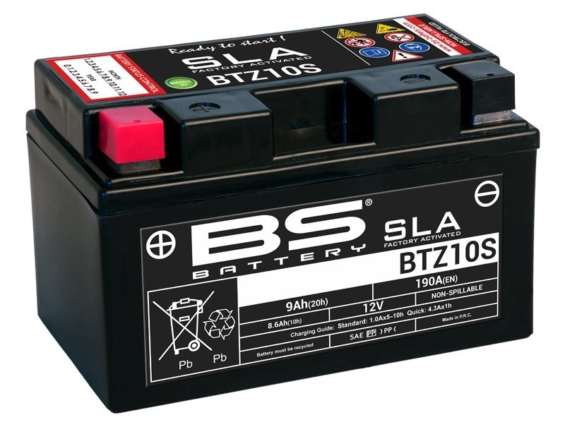 Batterie Moto BS Battery SLA pour Yamaha YZF-R6 (06-16) - BTZ10S