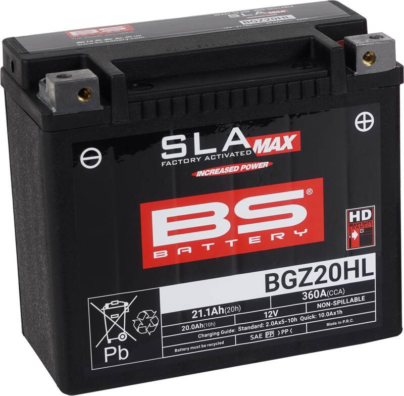 Batterie Moto SLA Max BS Battery pour Harley Davidson FLSTN 1340 Heritage Softail Nostalgia (1993) - BGZ20HL