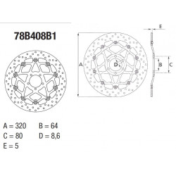 Disque de frein avant Brembo pour 1290 Super Duke (14-19)
