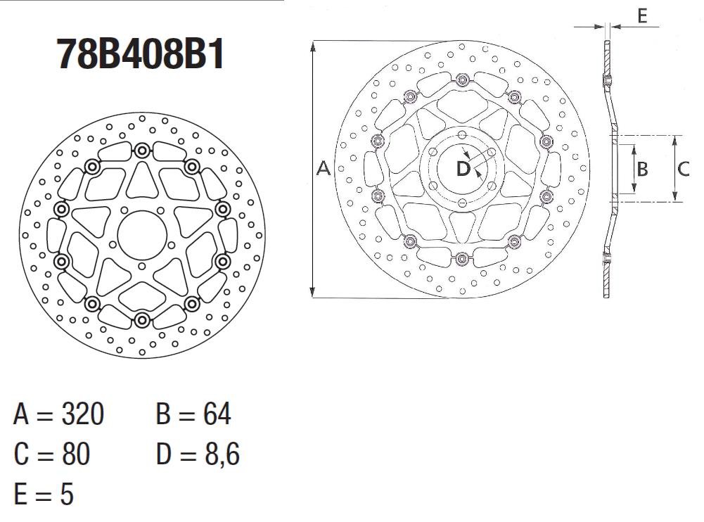 Disque de frein avant Brembo pour 1290 Super Duke (14-19)
