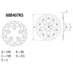 Disque de frein arrière Brembo pour Super Duke 1290 (14-19)