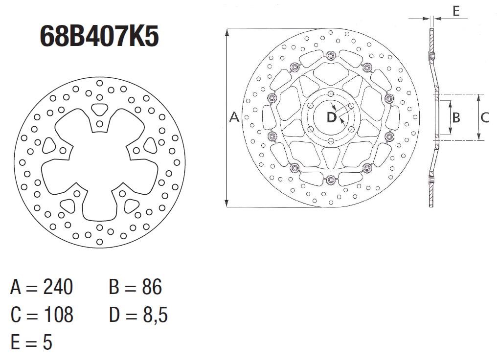Disque de frein arrière Brembo pour Super Duke 1290 (14-19)