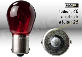 Ampoule Stop Rouge 12V-21W FLOSSER pour Moto-Quad-Scooter