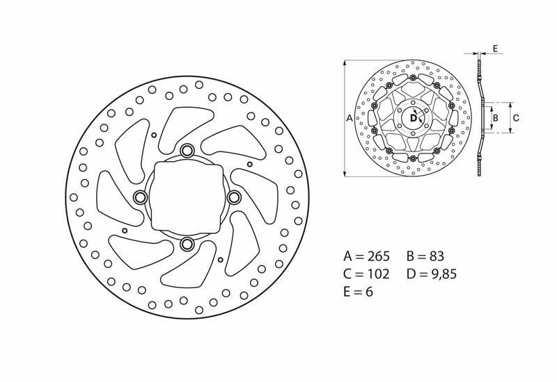 Disque de frein BREMBO Serie Oro rond fixe pour Ducati 1260 Multistrada S (16-20) - 68B407H2