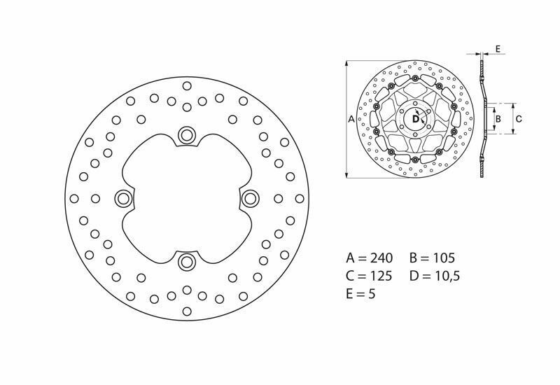 Disque de frein BREMBO Serie Oro rond fixe pour Buell S1 White Lightning (98-02) - 68B40780