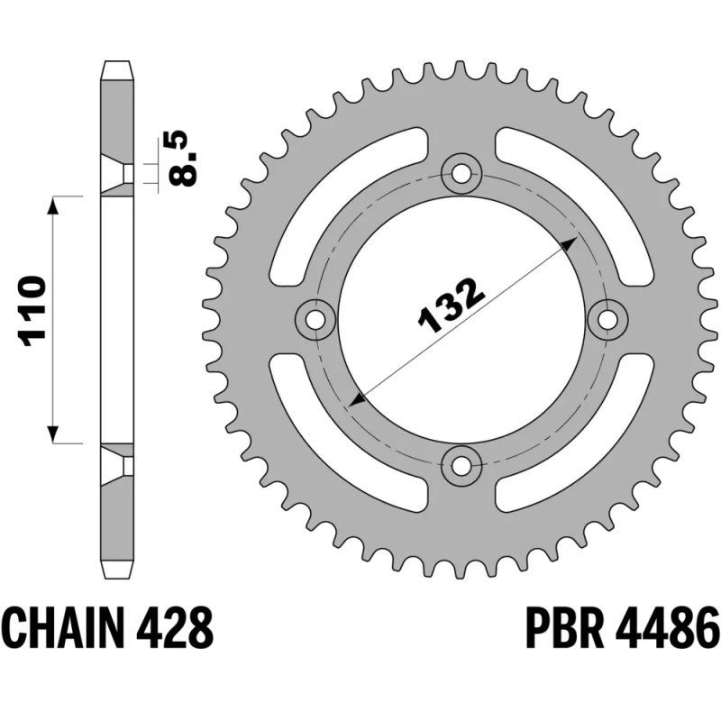 Couronne PBR Aluminium Standard pour Husqvarna TC 85 Grande Roue (14-25) - 4486 51 L Couronne PBR Aluminium Standard pour Husqvarna TC 85 Grande Roue (14-25) - 4486 51 L