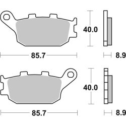 Plaquettes de Frein Arrière Brembo Métal Fritté pour Yamaha FZ6 N (04-07) - 07HO36SP