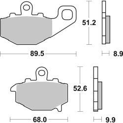 Plaquettes de Frein Arrière Brembo Métal Fritté pour Kawasaki GPZ 1100 (95-98) - 07KA16SP
