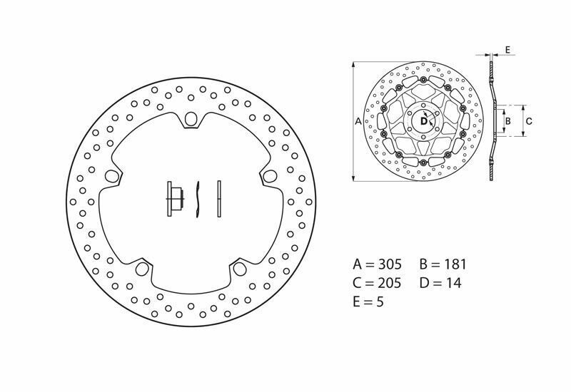 Paire de Disques de Frein avant avec kits plots Brembo pour BMW R 1200 GS (04-18) - 168B407D6