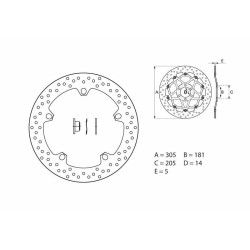 Paire de Disques de Frein avant avec kits plots Brembo pour BMW R 1200 GS Adventure (06-18) - 168B407D6