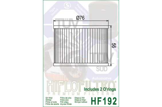 Filtre à Huile HF192 Hiflofiltro