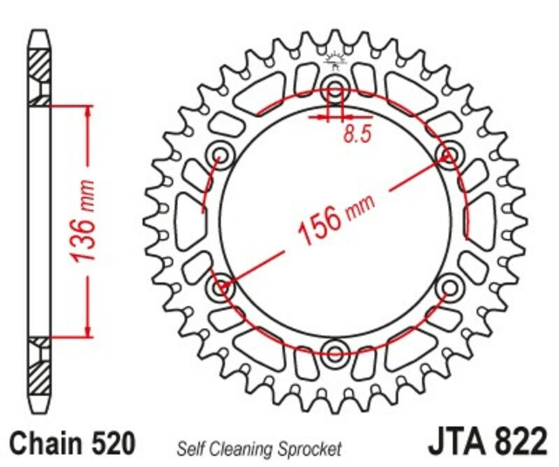 Couronne JT en Aluminium pour Husqvarna SMR 450 (03-05) - JTA822.45BLK