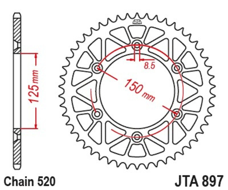 Couronne JT en Aluminium pour Husqvarna Vitpilen 701 (18-22) - JTA897.49BLK