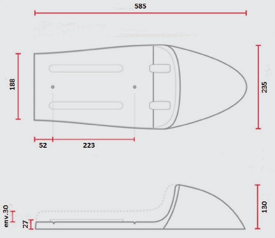Selle Speed marron Dosseret Brut