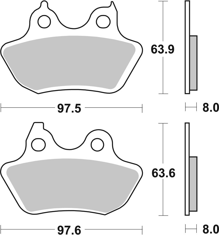 Plaquettes de Frein Arrière Brembo Métal Fritté pour Harley Davidson FXST 1584 Softail Standard (2007) - 07HD18SP