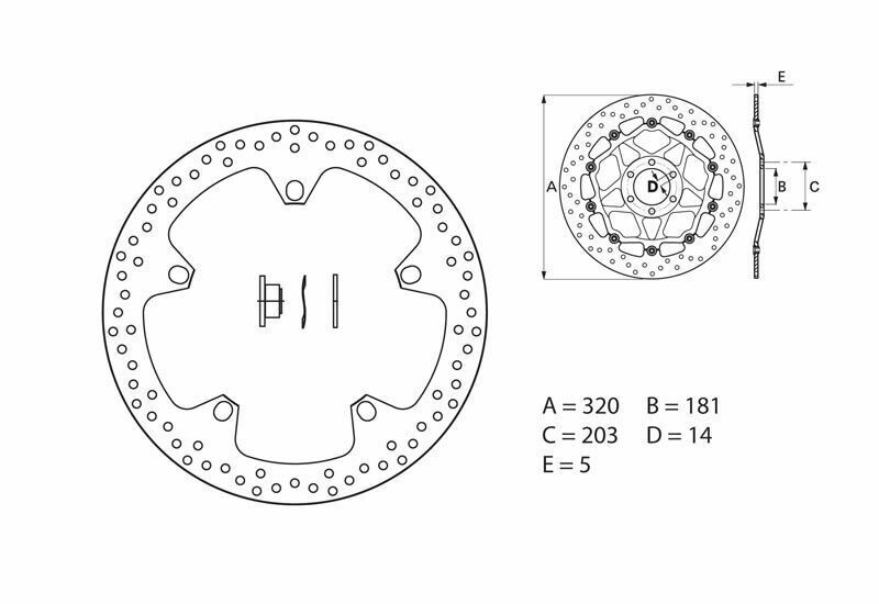 Paire de Disques de Frein avant avec kits plots Brembo pour BMW R NINE-T (13-22) - 168B407D7