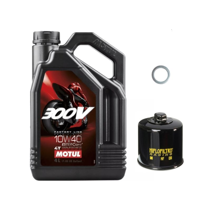 Pack Vidange Suzuki GSX-R 1000 (01-21) - Motul 300V 10w40 + HF138RC + Joint 14mm Pack Vidange Suzuki GSX-R 1000 (01-21) - Motul 300V 10w40 + HF138RC + Joint 14mm