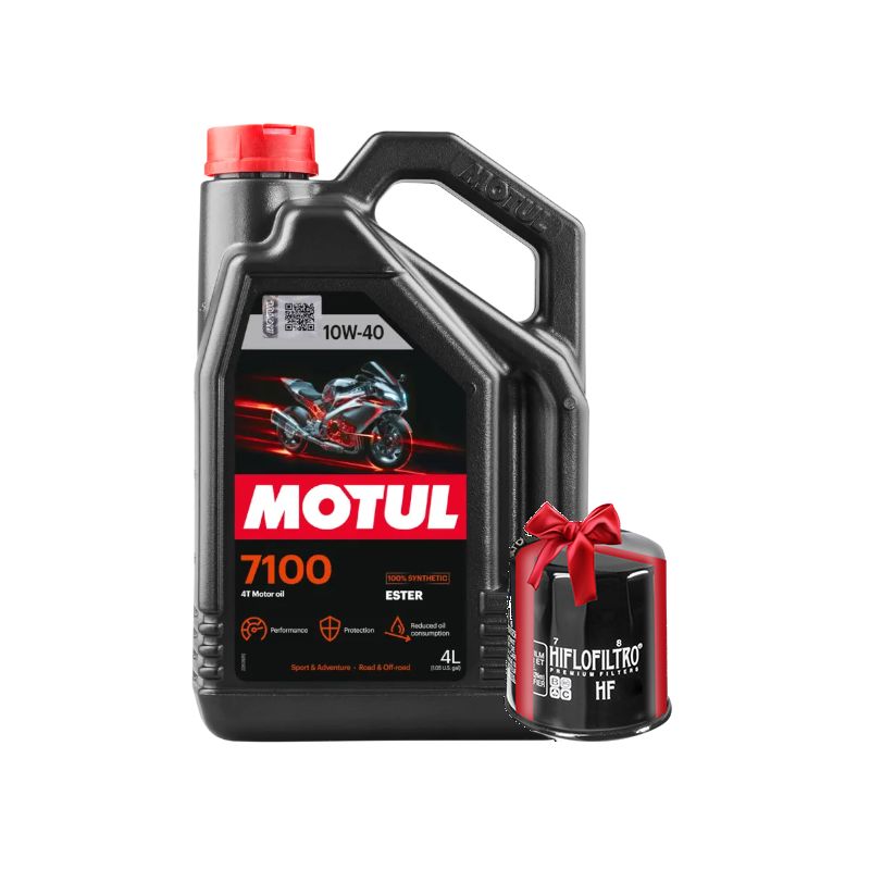 Huile Moto Motul 7100 10W40 4 Litres + Filtre à Huile Offert Huile Moto Motul 7100 10W40 4 Litres + Filtre à Huile Offert