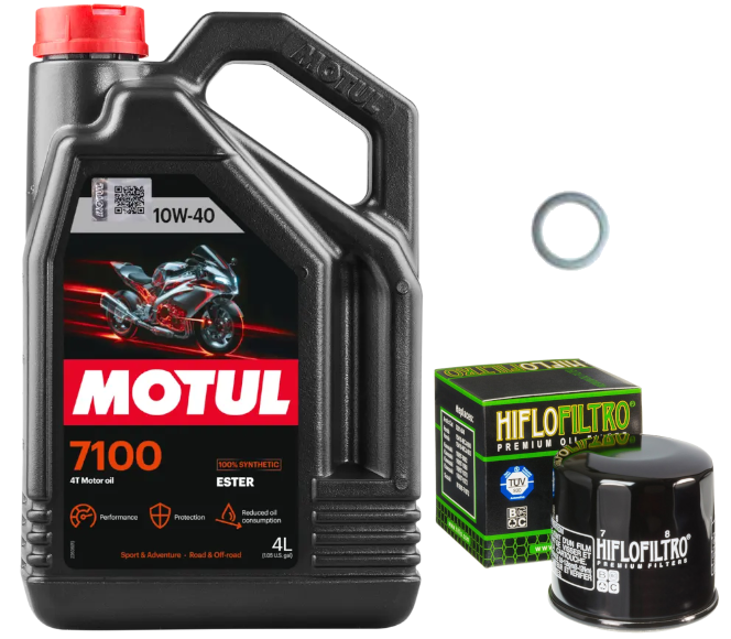 Pack Vidange Kawasaki Z 800 E (13-16) - Motul 7100 10w40 + HF303 + Joint 12mm
