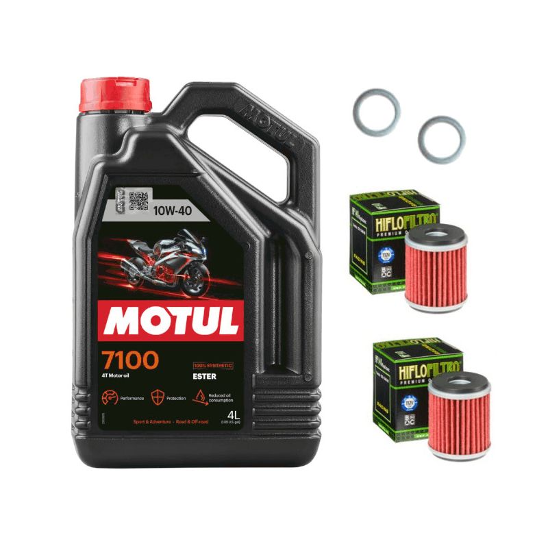 Pack Vidange Yamaha YZ 450 F (09-26) - Motul 7100 10W40 + 2xHF140 + 2xJoint 12mm Pack Vidange Yamaha YZ 450 F (09-26) - Motul 7100 10W40 + 2xHF140 + 2xJoint 12mm