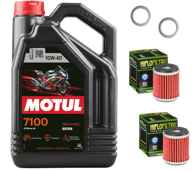 Pack Vidange Yamaha YZ 450 F (09-26) - Motul 7100 10W40 + 2xHF140 + 2xJoint 12mm