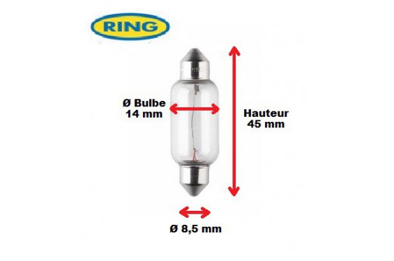 Ampoule Navette 6V-15W RING pour Moto-Quad-Scooter