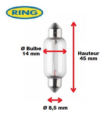 Ampoule Navette 6V-15W RING pour Moto-Quad-Scooter