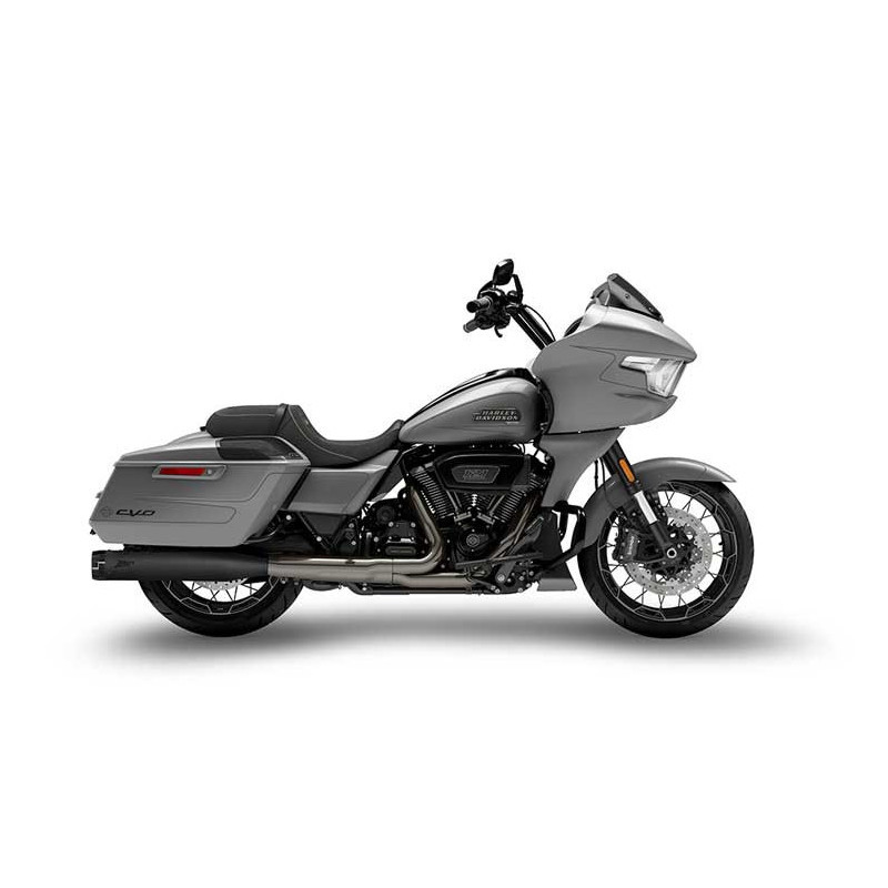 Double Silencieux Racing Inox Chrome Embout Aluminium pour Harley-Davidson 1750 Road Glide 107 (21-25)