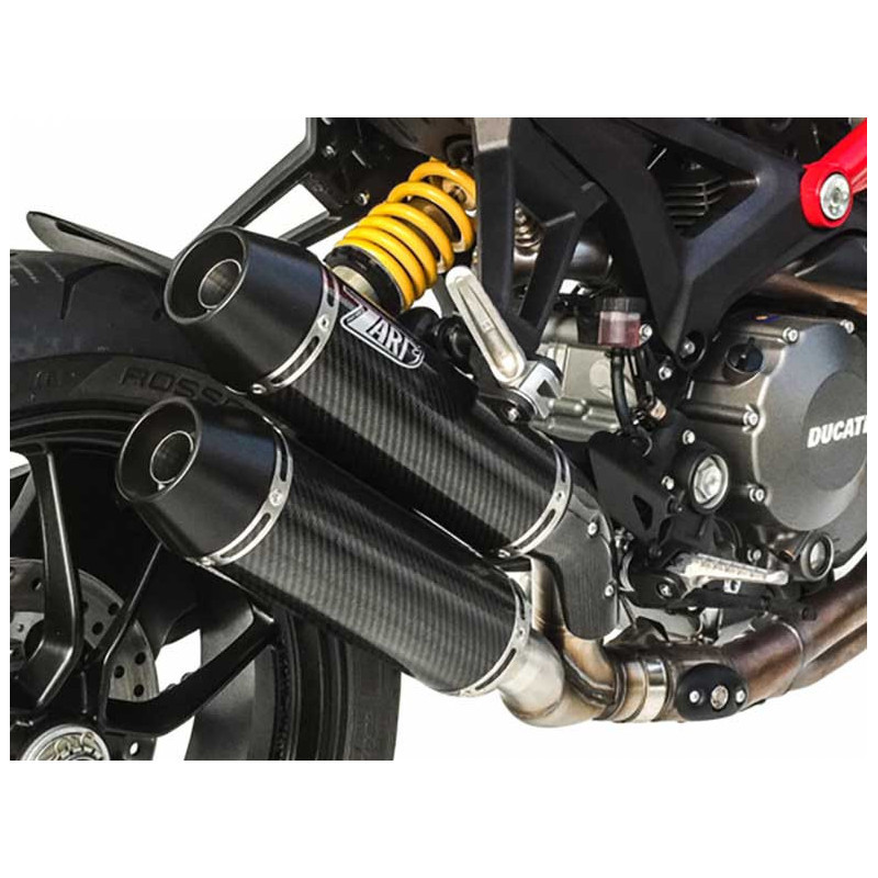Double Échappement Superposé Racing Titane Embout Aluminium pour Ducati Monster 1100 Evo (11-13)