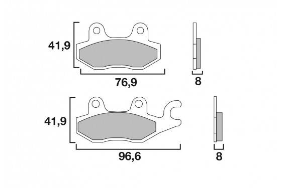 Plaquette de frein Arrière Gauche Brembo 07YA22 SD Plaquette de frein Arrière Gauche Brembo 07YA22 SD