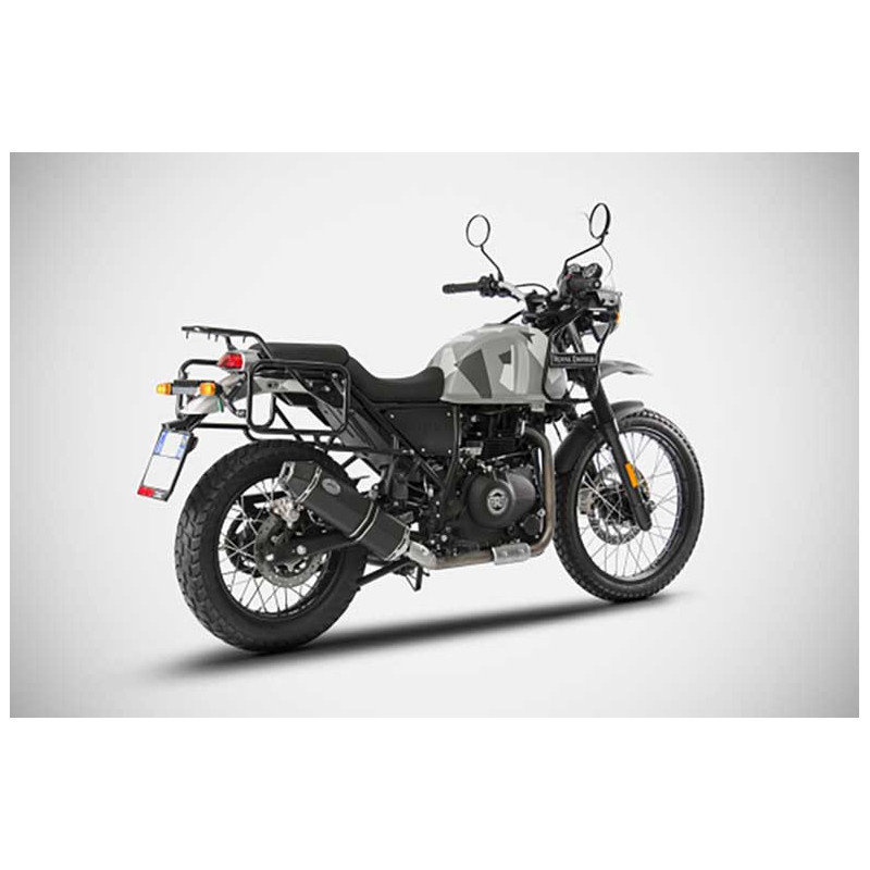 Echappement Aluminium Noir Embout Carbone Homologué pour Royal Enfield Himalayan 400 (17-20) Echappement Aluminium Noir Embout Carbone Homologué pour Royal Enfield Himalayan 400 (17-20)